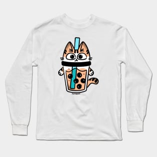 Tiger Boba Cat Tea Long Sleeve T-Shirt